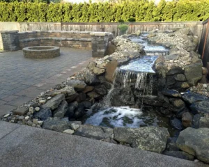 Elegant multi tiered cascading water feature