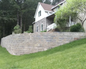 7 Foot Tall Concrete Block Retaining Wall