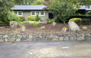 Basalt Dry Stack Flat Top Rock Stone Wall