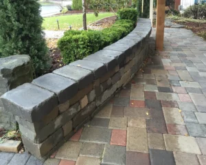 Curved Concrete Block Wall