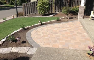 Curved Shaped Basket Weave PaverPatio