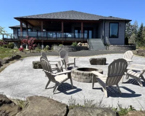 Custom Designed Organically Shaped Concrete Patio