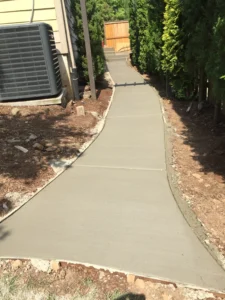 Broom Finished Serpentine Concrete Sidewalk