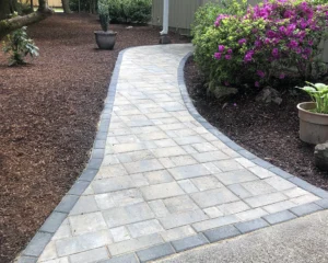 Landscape Basket Weave Paver Pathway