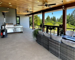 Custom Designed Organically Shaped Concrete Patio