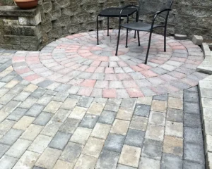 Running Bind Paver Patio With Circular Accent
